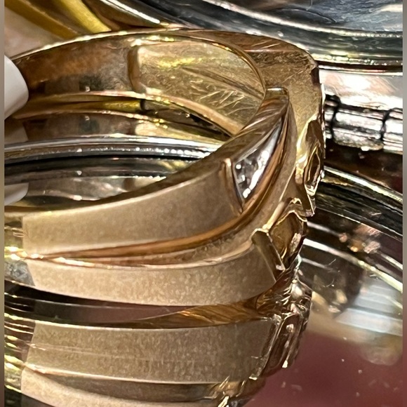 Dad Ring 10 karat yellow gold 10k .02 diamond - Picture 4 of 5